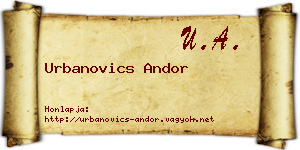 Urbanovics Andor névjegykártya